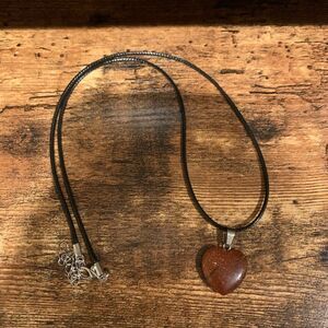 Synthetic Goldstone Heart Necklace